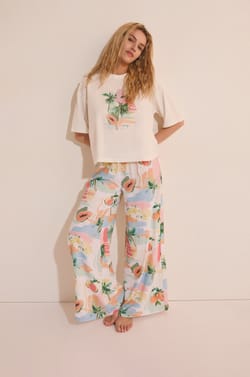 Pantalon de pyjama &agrave; motifs;${refinementColor}