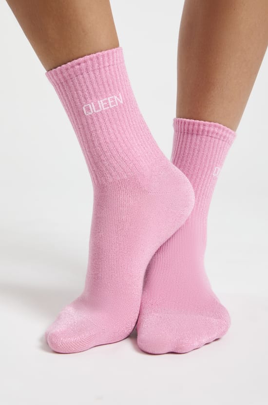 Chaussettes irrisées avec écriture;${refinementColor}