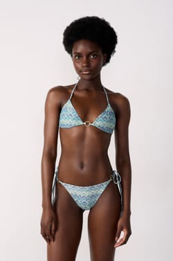Glittery Tie-Side Bikini Bottom;${refinementColor}
