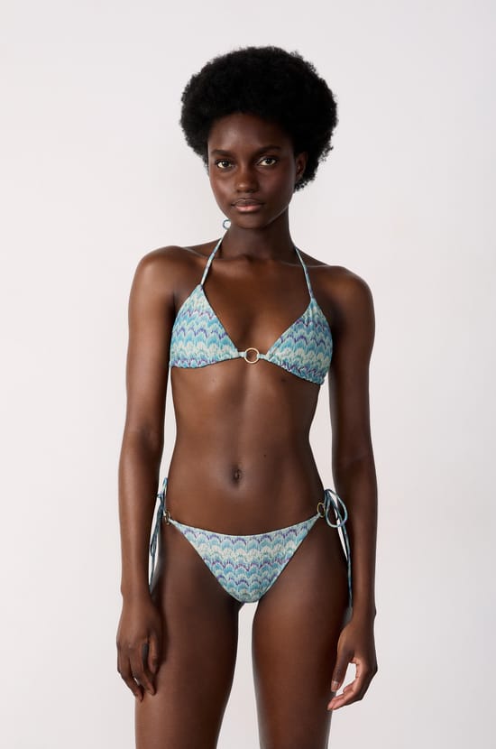 Glittery Tie-Side Bikini Bottom;${refinementColor}