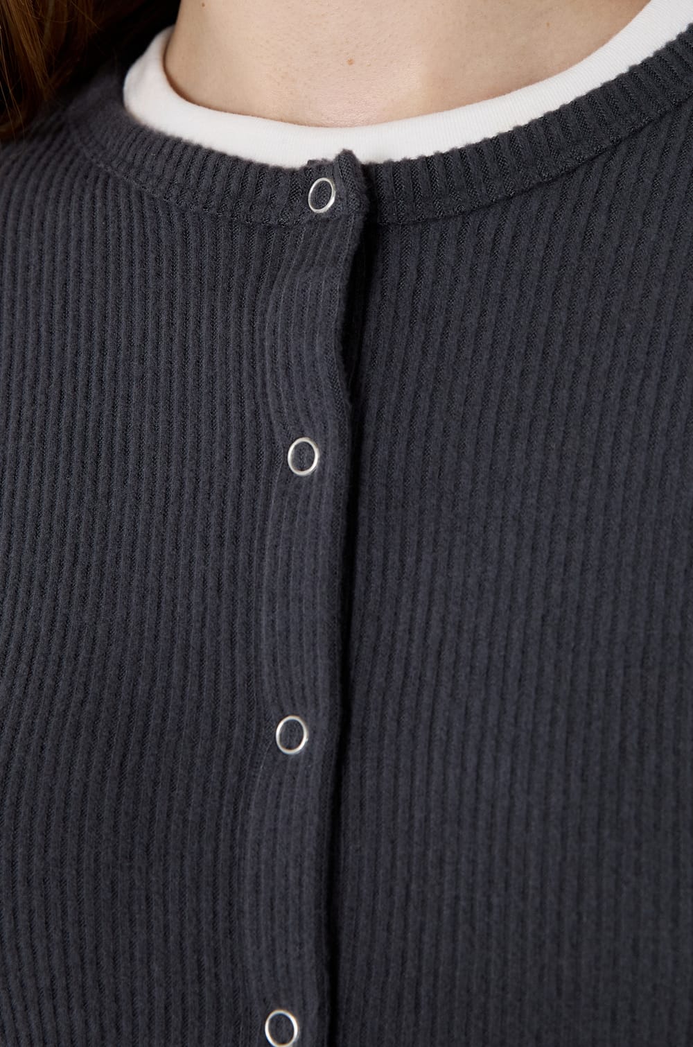 Gilet manches longues c&ocirc;tel&eacute;;${refinementColor}