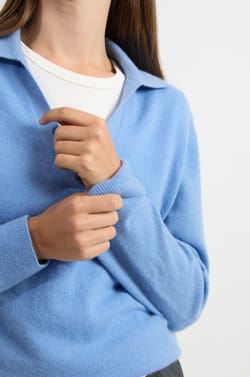 Pull col polo en cachemire;${refinementColor}