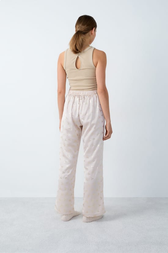 Satinierte Pyjamahose;${refinementColor}