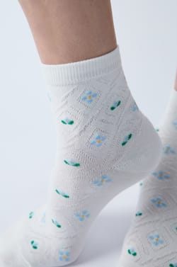 Chaussettes en coton &agrave; motifs;${refinementColor}