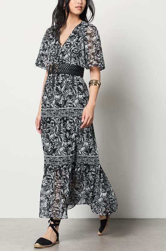 Floral Long Dress;${refinementColor}