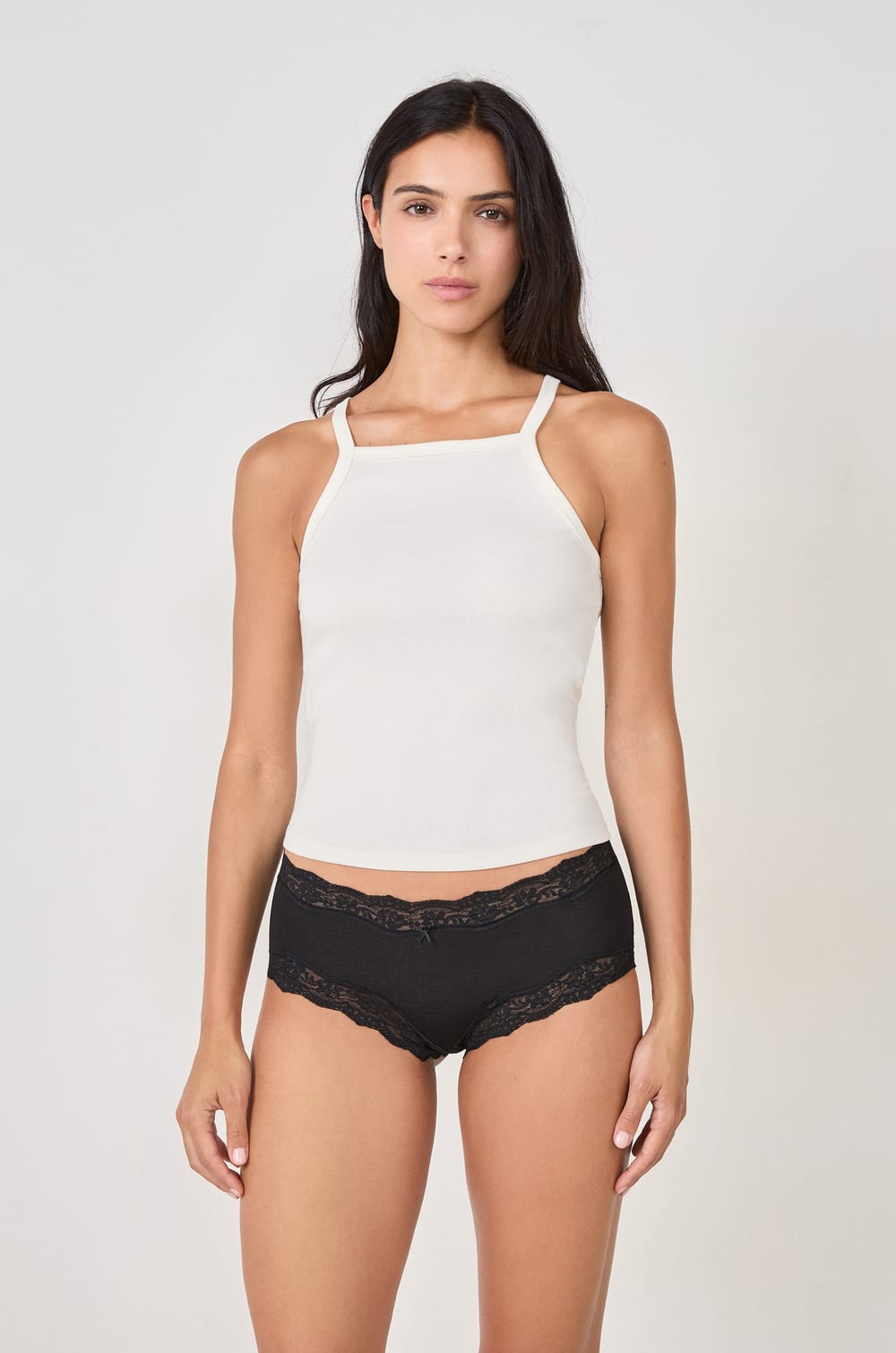 Pack of 3 Cotton and Lace Boyshorts;${refinementColor}