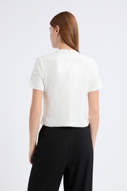 Short-sleeved sequin T-shirt;${refinementColor}