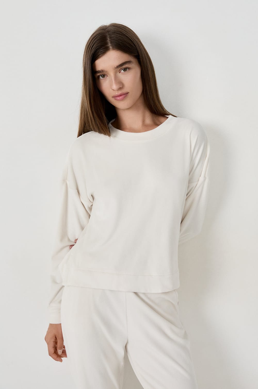 Sweat de pyjama en velours;${refinementColor}