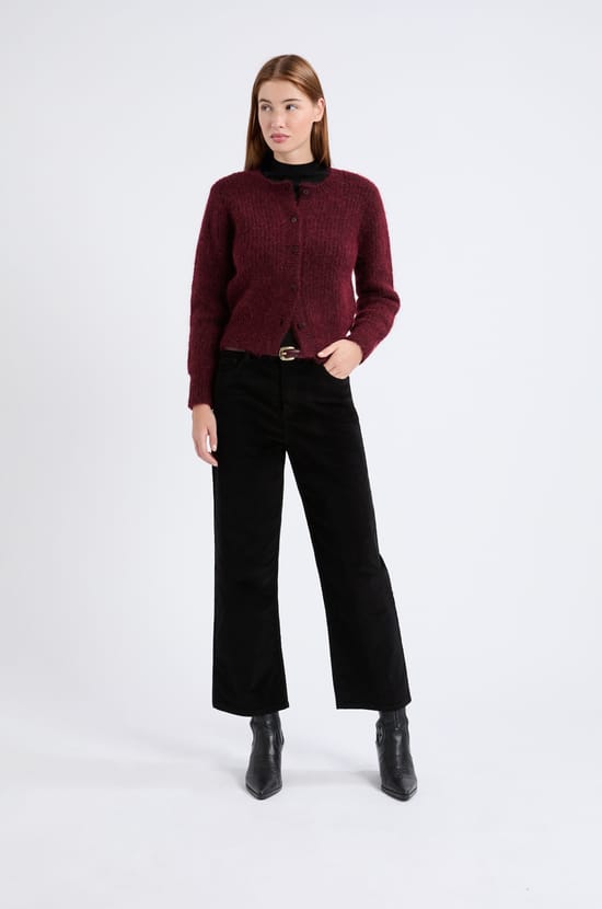 Pantalon droit en coton effet velours;${refinementColor}