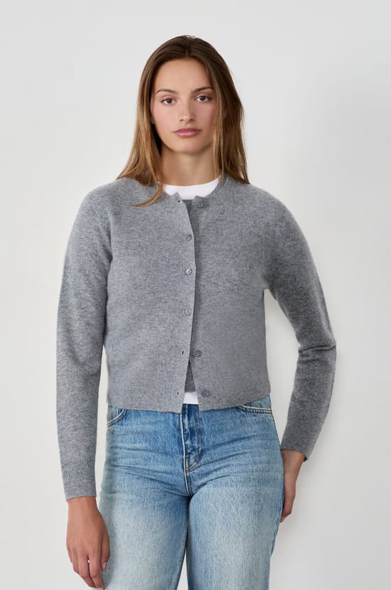 Cashmere cardigan with buttons;${refinementColor}