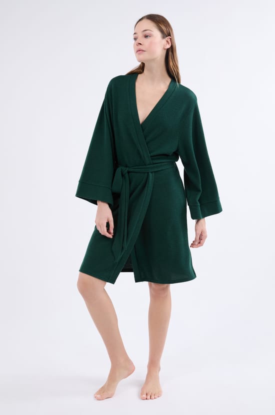 Velvet-Effect Robe;${refinementColor}