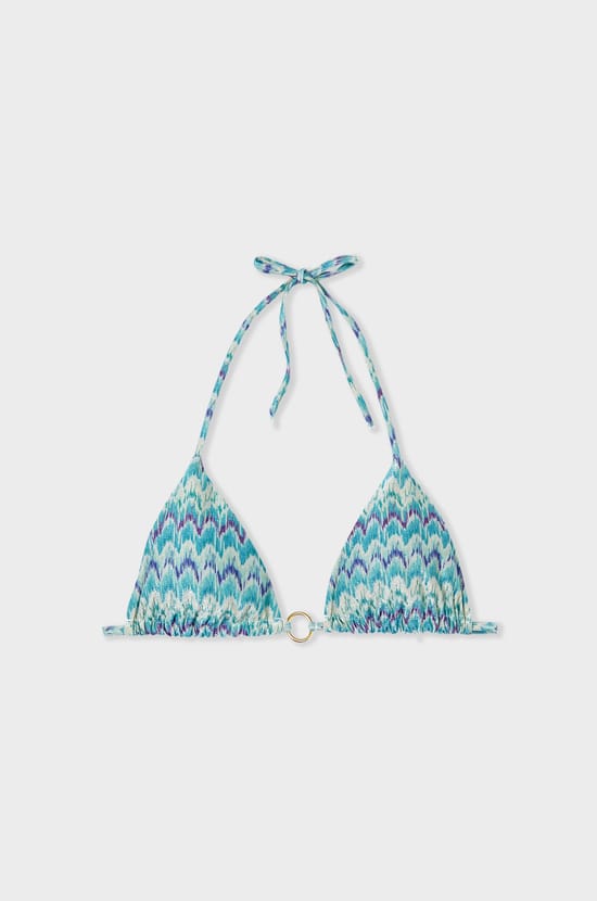 Triangle Bikini Top With Ring Detail;${refinementColor}