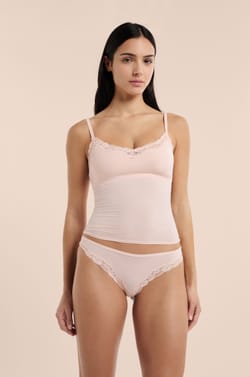 Microfiber And Lace Tanga;${refinementColor}