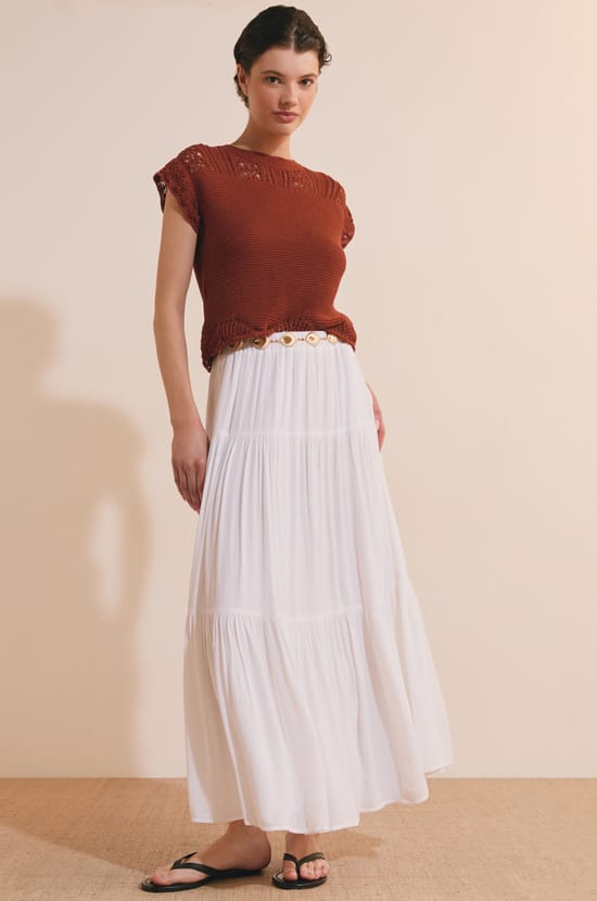 Long Flowing Panel Skirt;${refinementColor}
