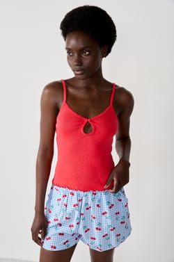 Cotton Pointelle Tank Top;${refinementColor}