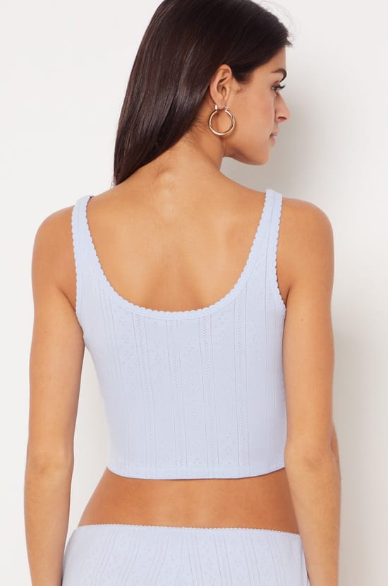 Ribbed crop top with thin straps;${refinementColor}