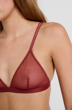 Soutien-gorge triangle sans armature en tulle;${refinementColor}