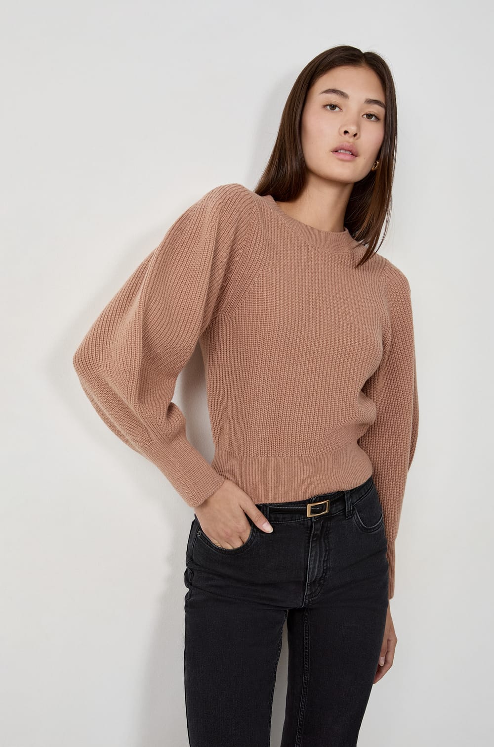 Pull à manches bouffantes;${refinementColor}