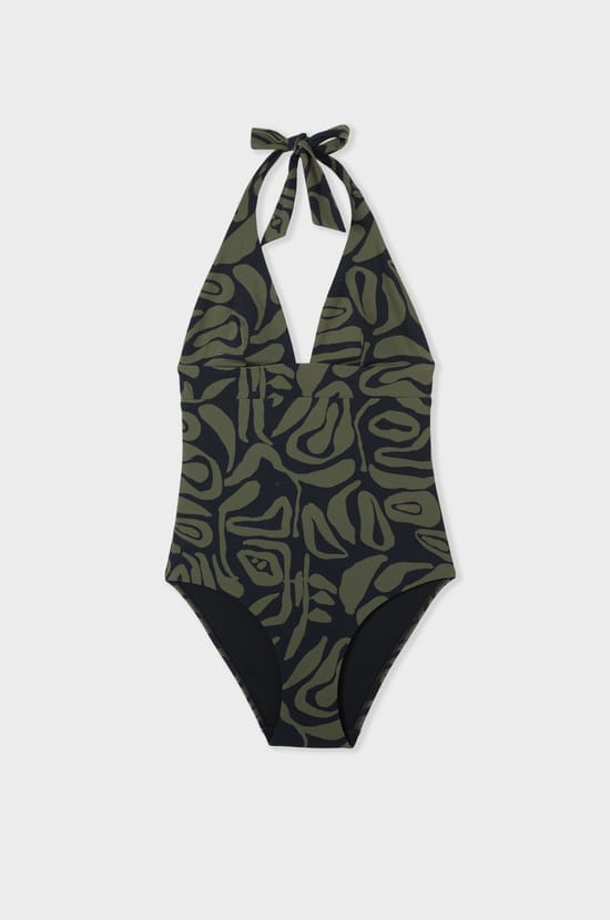 Maillot de bain 1 pièce gainant à motif;${refinementColor}