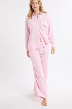 Pantalón de pijama a cuadros de algodón;${refinementColor}