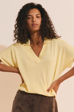 Pull manches courtes col polo;${refinementColor}
