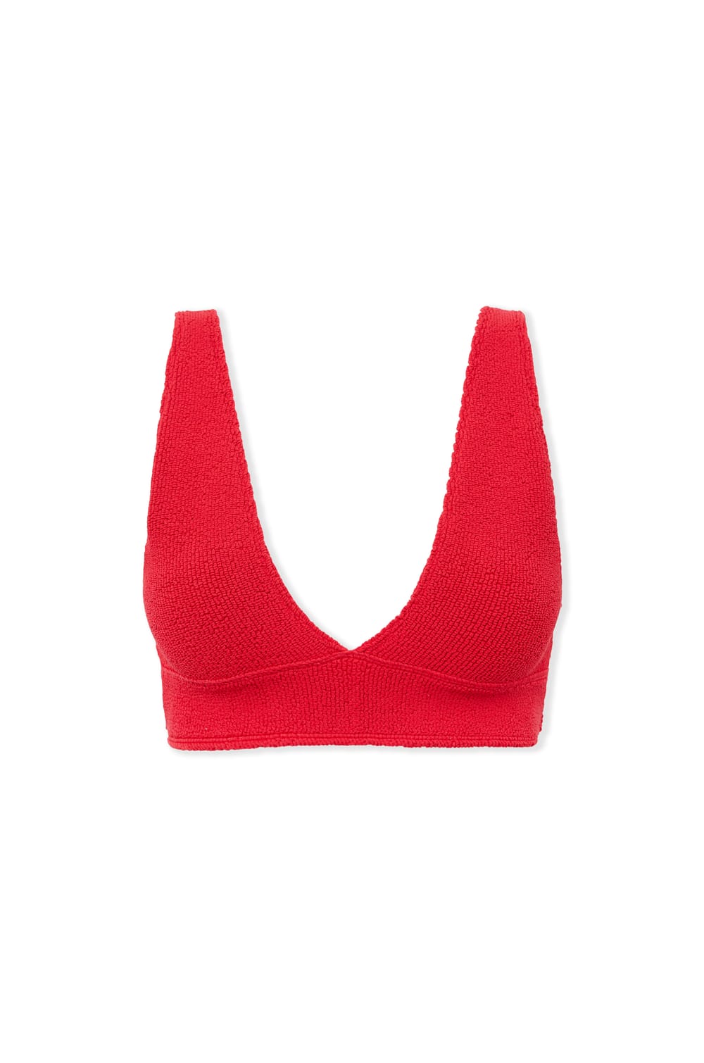 Top de bikini triangular de tejido el&aacute;stico;${refinementColor}