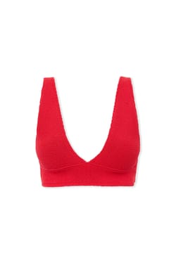Top de bikini triangular de tejido el&aacute;stico;${refinementColor}