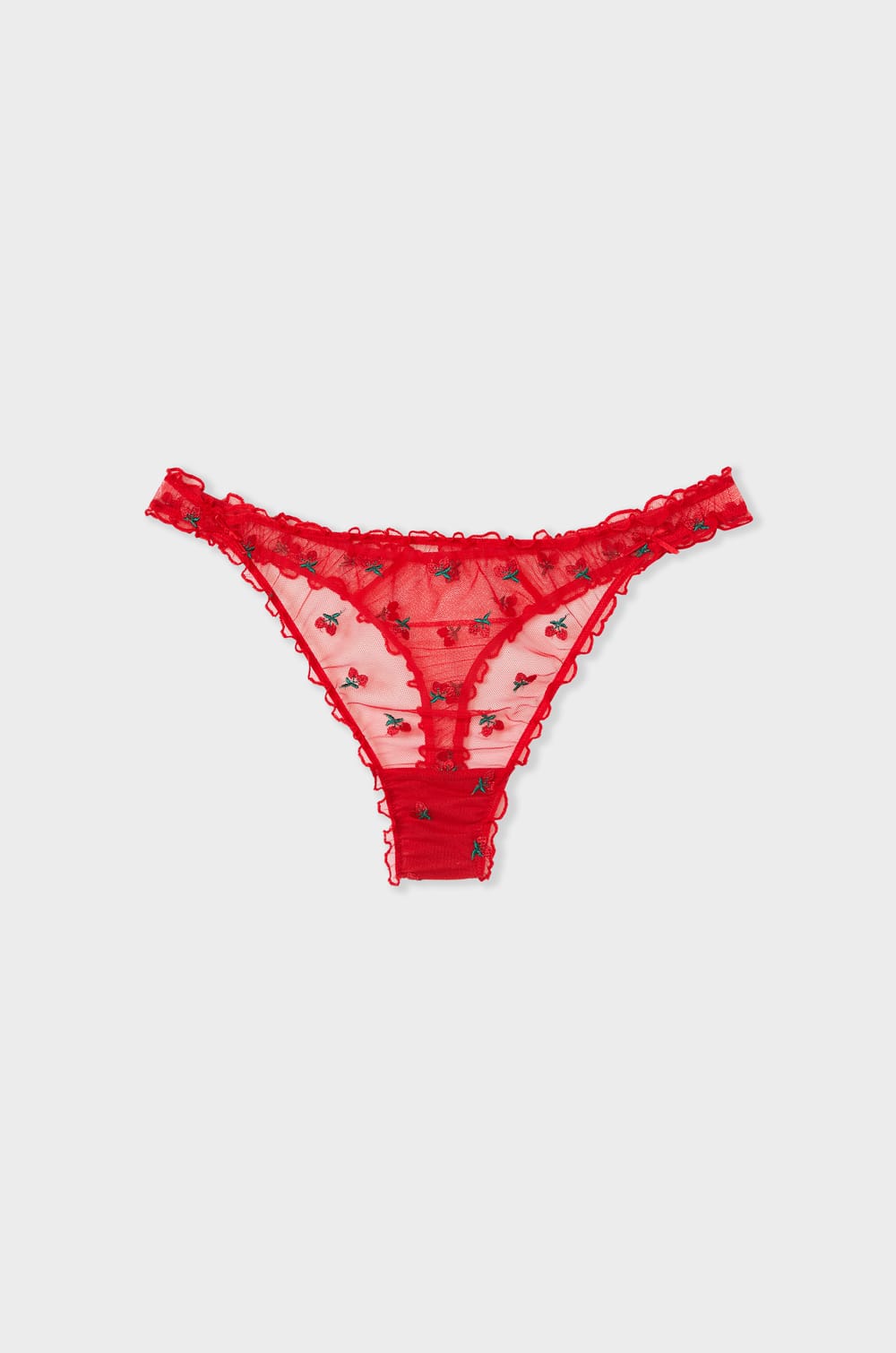Thong with Strawberry Embroidery;${refinementColor}