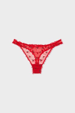 Thong with Strawberry Embroidery;${refinementColor}
