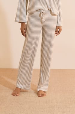 Pantalon de pyjama &agrave; rayures avec cordon de serrage;${refinementColor}