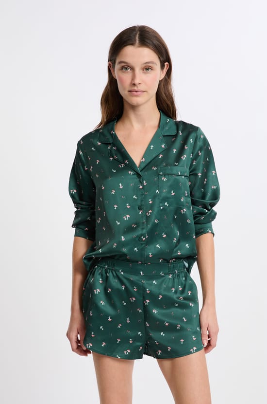 Pyjama 2 pièces à motifs effet satin;${refinementColor}