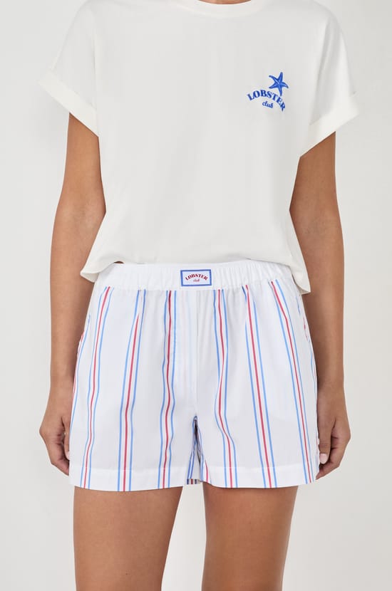 Striped Pyjama Shorts;${refinementColor}