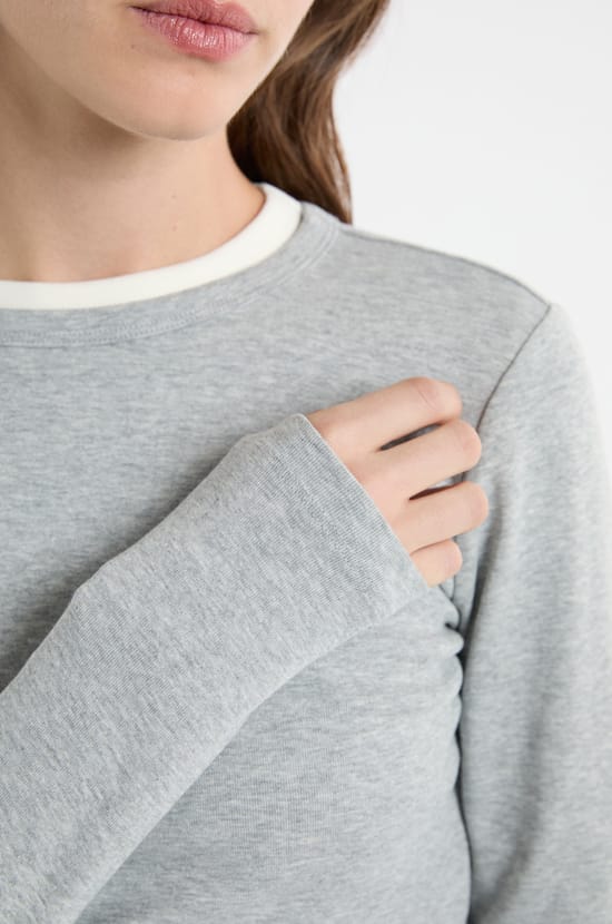 T-shirt &agrave; manches longues en coton;${refinementColor}