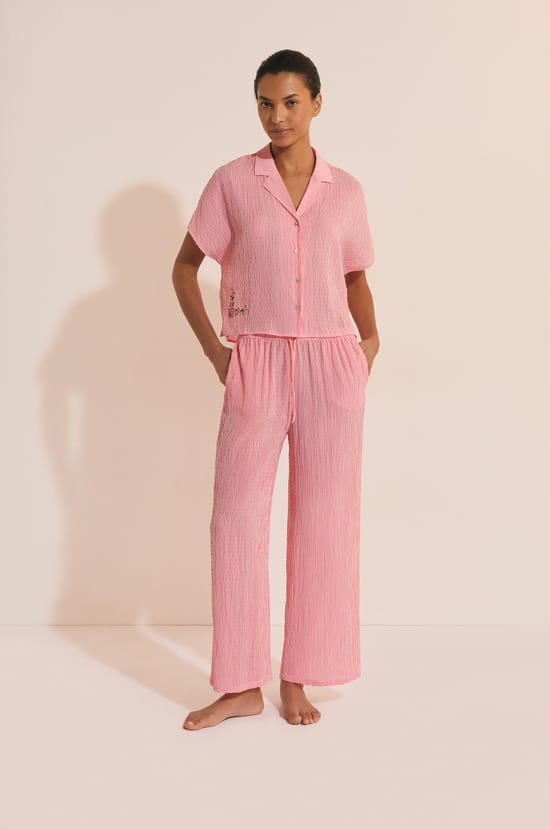 Pantacourt &agrave; rayures;${refinementColor}