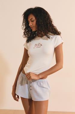 T-shirt avec inscription "the book club" en coton;${refinementColor}