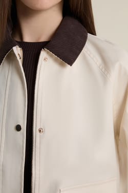 Chaqueta corta con cuello de terciopelo;${refinementColor}