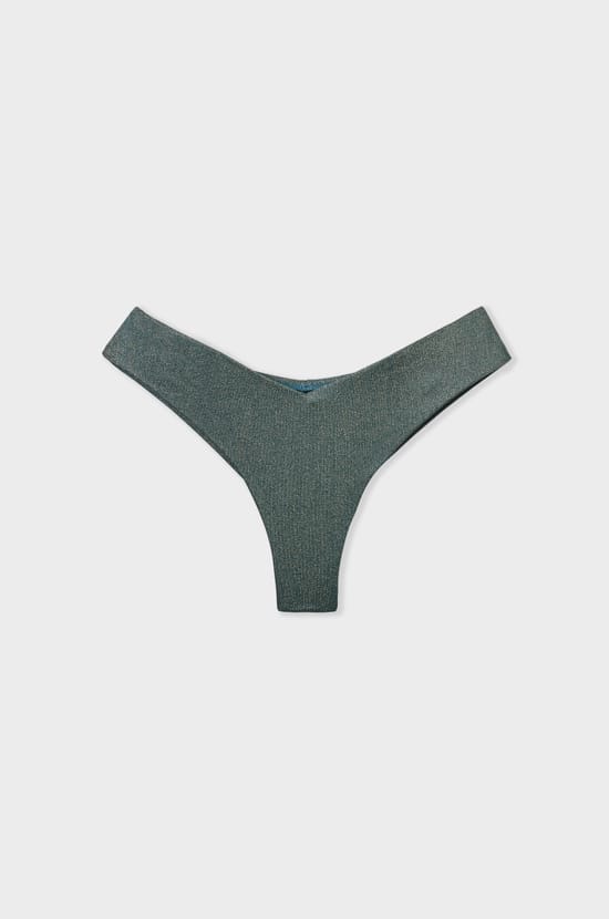 High-leg Brazilian bikini bottom iridescent swimwear;${refinementColor}