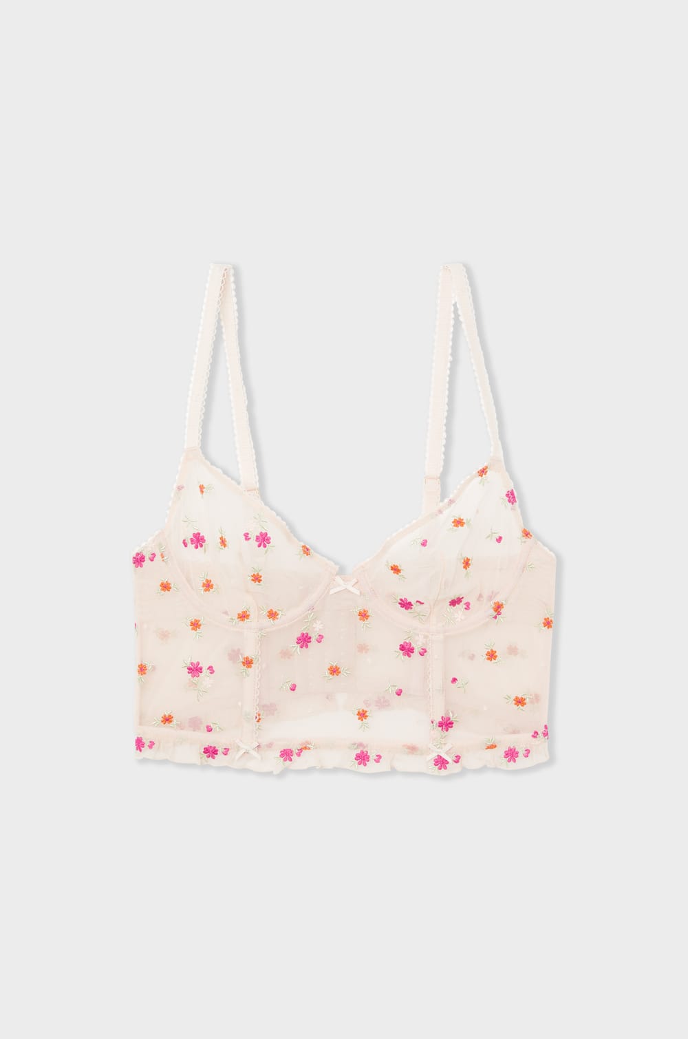 Bustier Bra with Embroidery;${refinementColor}