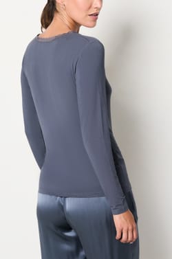 Long Sleeve Thermal Knit T-Shirt;${refinementColor}