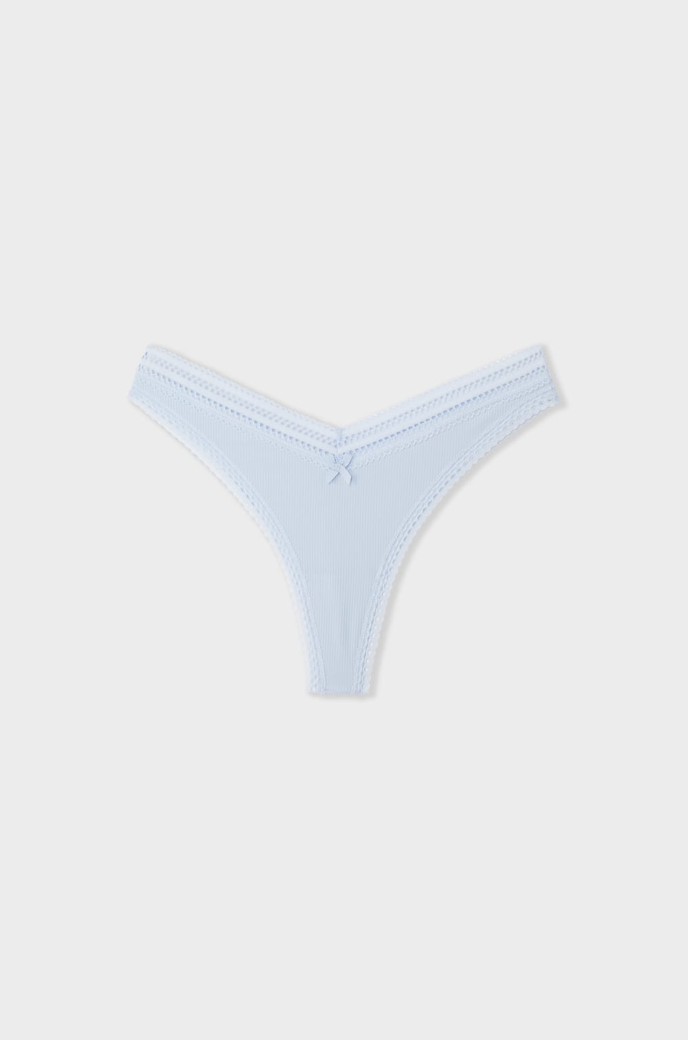 Tanga V-shape en microfibre et dentelle;${refinementColor}