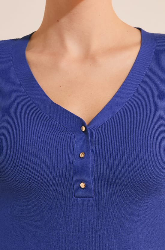 Pull manches longues &agrave; col V;${refinementColor}
