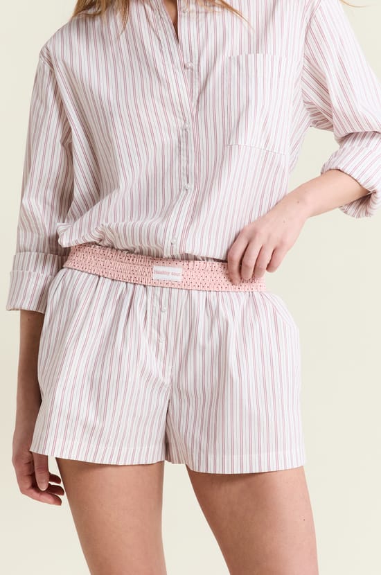 Short de pyjama &agrave; rayures avec coton;${refinementColor}