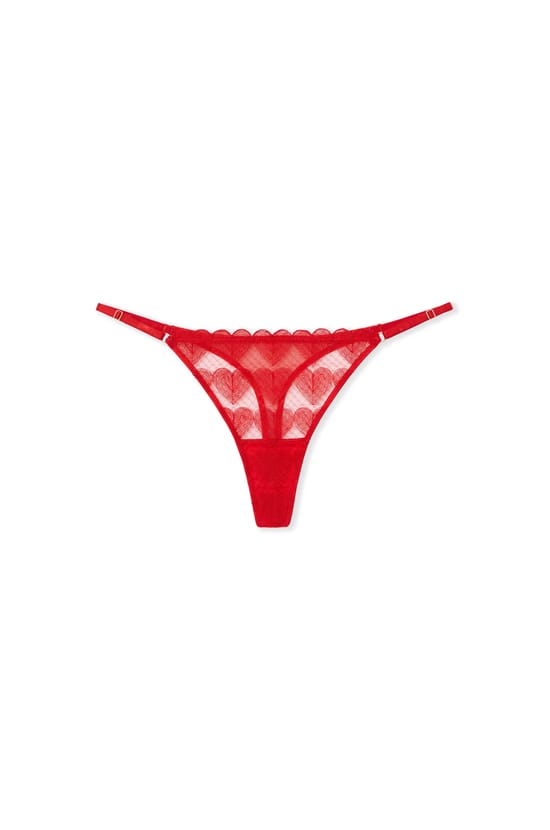 Heart Embroidery Thong;${refinementColor}