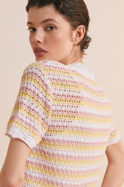 Cardigan manches courtes ouvert sur le devant;${refinementColor}