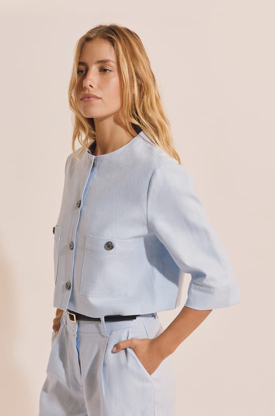 Veste courte en lin;${refinementColor}