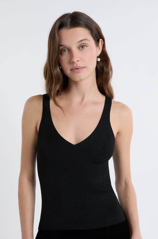 Débardeur côtelé irisé;${refinementColor}