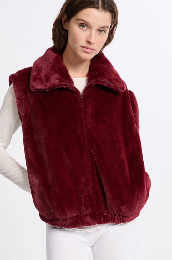 Gilet sans manches effet polaire;${refinementColor}