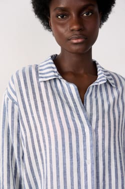 Chemise de plage rayée;${refinementColor}