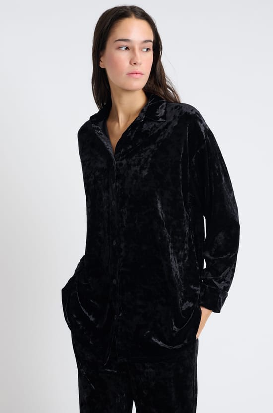 Chemise de pyjama en velours;${refinementColor}
