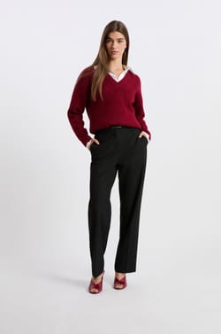 Pull col V manches longues;${refinementColor}